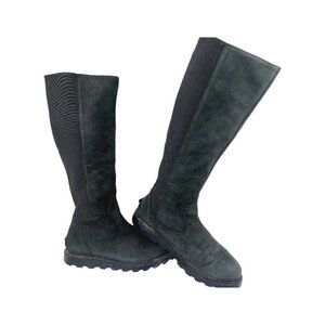 Sorel Women's Black Green Emelie Tall Suede Knee High Winter Boots Size 9